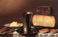 Schooten, Floris Gerritsz van - Still-life with Glass, Cheese, Butter and Cake